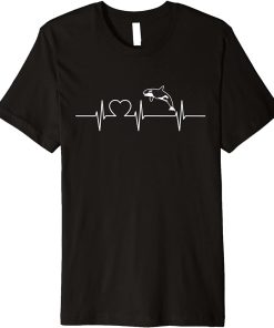 Orcas Cool Heartbeat Design with a Orca Premium T-Shirt