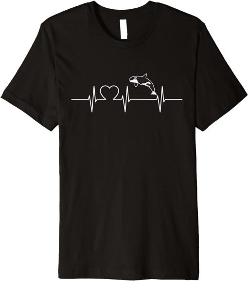 Orcas Cool Heartbeat Design with a Orca Premium T-Shirt