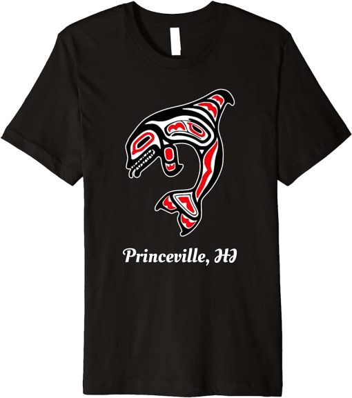 Native Princeville Hawaii Red Orca Killer Whale Premium T-Shirt