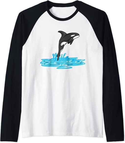 Killerwal Orca Whale Marine Mammal Whales Ocean Predator Raglan Baseball Tee