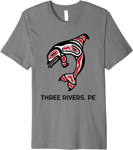 Three Rivers PE Native Indigenous Orca Killer Whales Premium T-Shirt