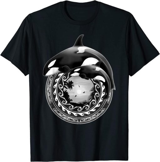 Cute Orca Whales Samoa Polynesian Orcas T-Shirt