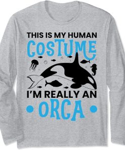 Funny Orca Lover Graphic for Women Men Kids Whale Long Sleeve T-Shirt