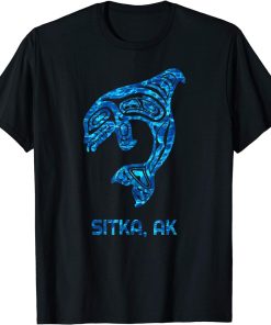 Blue Water Sitka Alaska SE Native American Orca Killer Whale T-Shirt