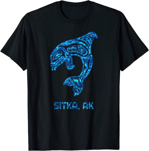 Blue Water Sitka Alaska SE Native American Orca Killer Whale T-Shirt