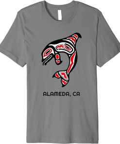 Alameda, CA Native American Orca Killer Whale Premium T-Shirt