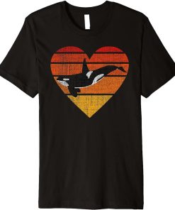 Orca Killer Whale Retro Vintage Animal Lover Sunset Orcas Premium T-Shirt